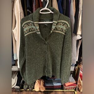 Woolrich Green Button-Up Women's Sweater